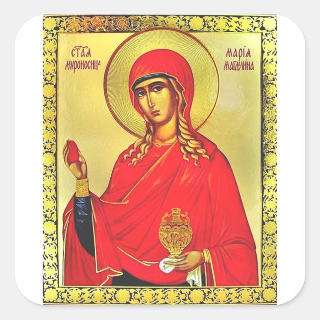 Saint Mary Magdalene orthodox icon Square Sticker (Front)