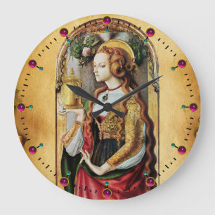 SAINT MARY MAGDALENE  PARCHMENT LARGE CLOCK