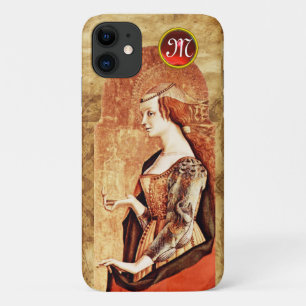 SAINT MARY MAGDALENE Parchment Ruby Gem Monogram iPhone 11 Case
