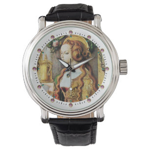 SAINT MARY MAGDALENE Pink Gemstones ,White Watch