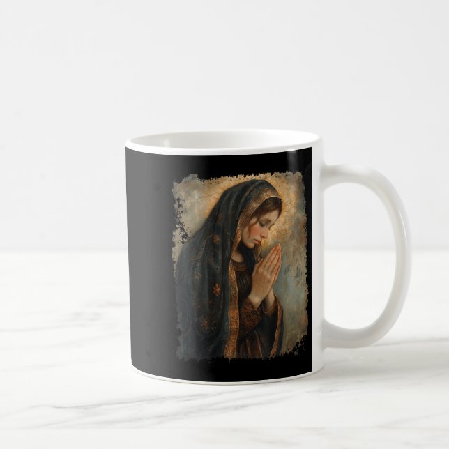Saint Mary Praying Mother Of Jesus  Coffee Mug (Right)