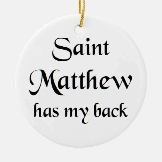 saint matthew ceramic ornament (Front)