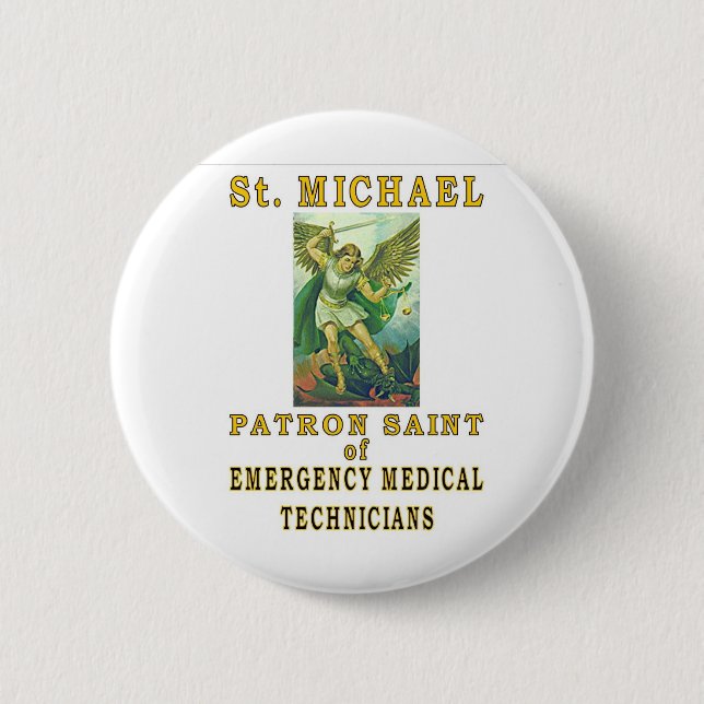 SAINT MICHAEL 2 INCH ROUND BUTTON (Front)