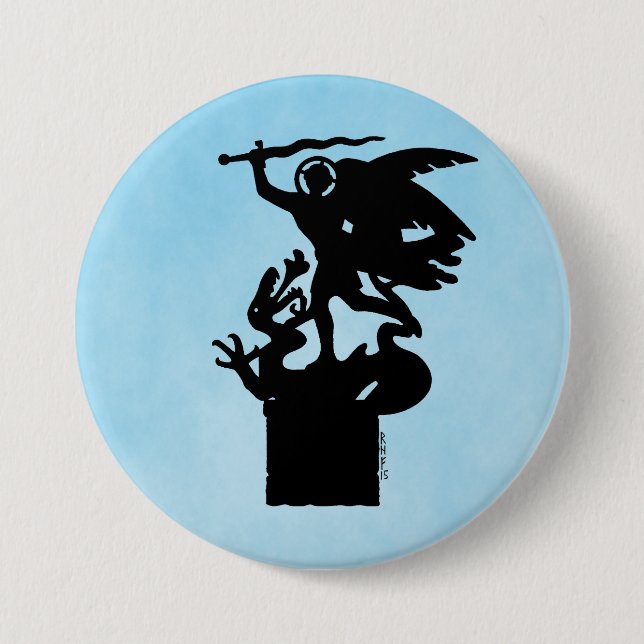 Saint Michael and Dragon 3 Inch Round Button (Front)