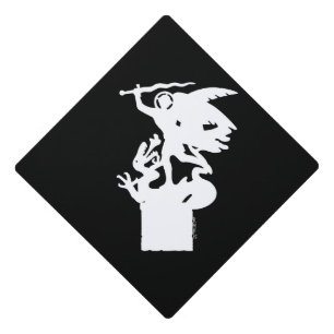 Saint Michael and Dragon (in White) Graduation Cap Topper