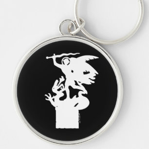 Saint Michael and Dragon (in White) Keychain