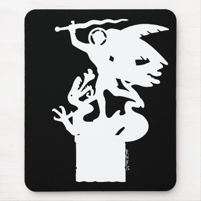 Saint Michael and Dragon (in White) Mouse Pad (Front)