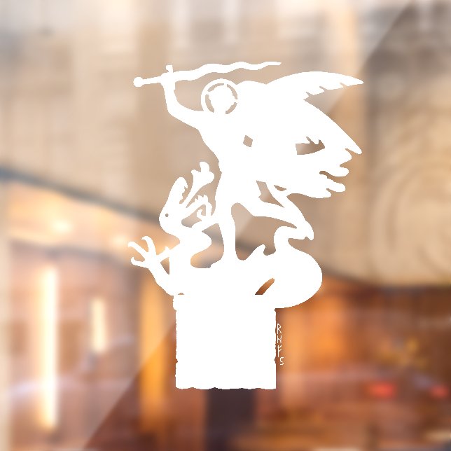 Saint Michael and Dragon (in White) Window Cling (Sheet 2)