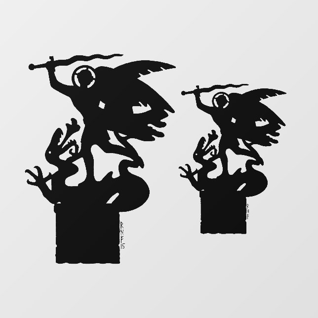 Saint Michael and Dragon Window Cling (Sheet)