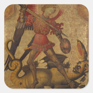 Saint Michael and the Dragon Square Sticker