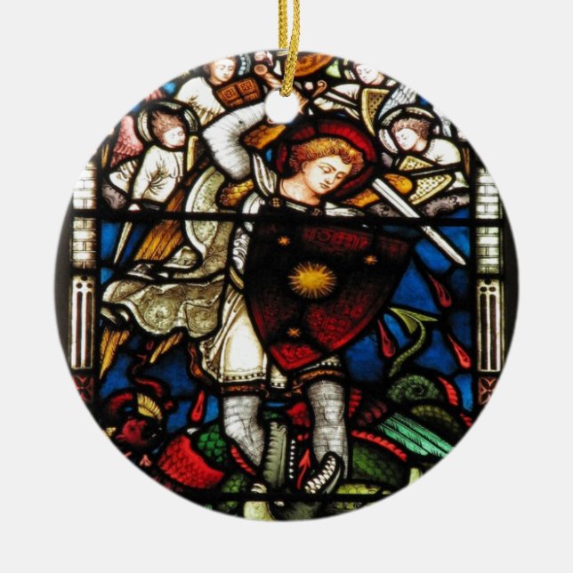SAINT MICHAEL ARCHANGEL CERAMIC ORNAMENT (Front)