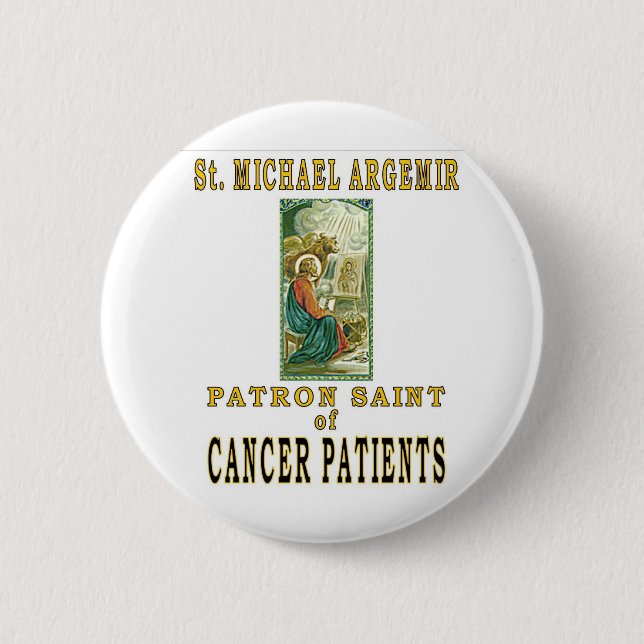 SAINT MICHAEL ARGEMIR 2 INCH ROUND BUTTON (Front)
