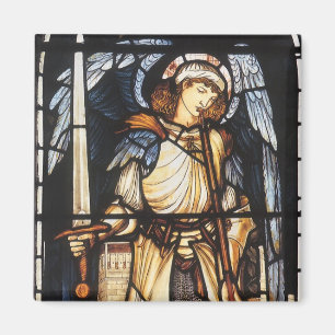 Saint Michael by Burne Jones, Vintage Archangel Magnet