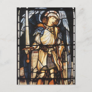 Saint Michael by Burne Jones, Vintage Archangel Postcard