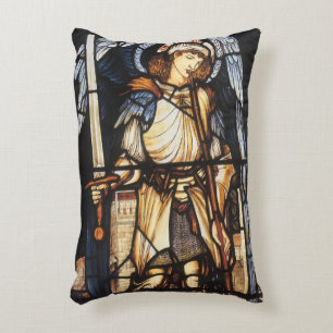 Saint Michael by Sir Edward Coley Burne-Jones Accent Pillow