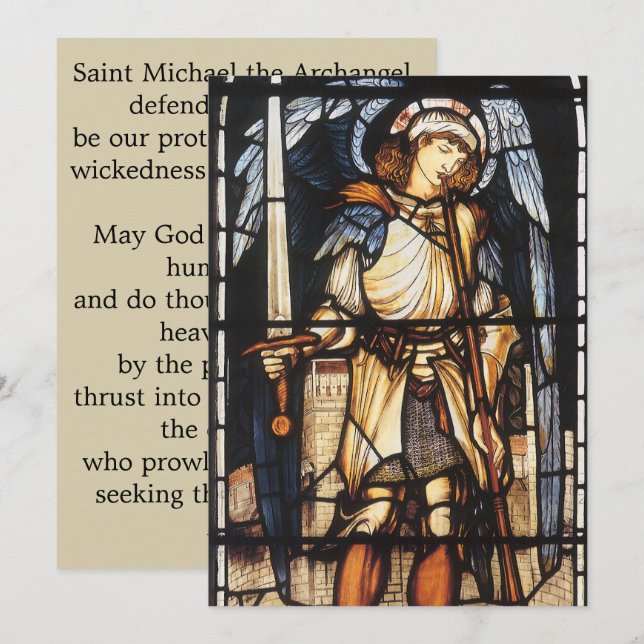 Saint Michael by Sir Edward Coley Burne-Jones Invitation (Front/Back)