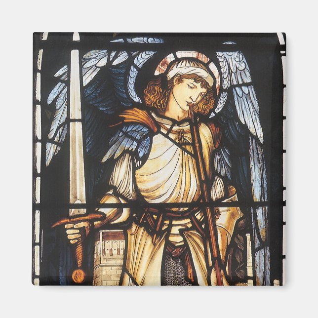 Saint Michael by Sir Edward Coley Burne-Jones Magnet (Front)