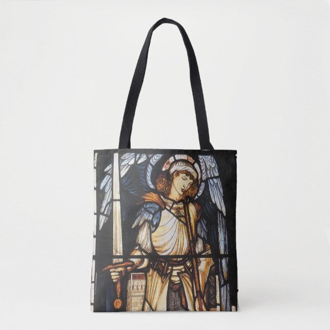 Saint Michael by Sir Edward Coley Burne-Jones Tote Bag (Front)