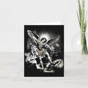 Saint Michael Defeating Satan Archangel Warrior  Card