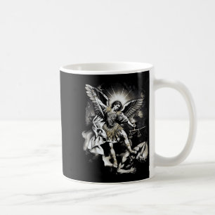Saint Michael Defeating Satan Archangel Warrior  Coffee Mug