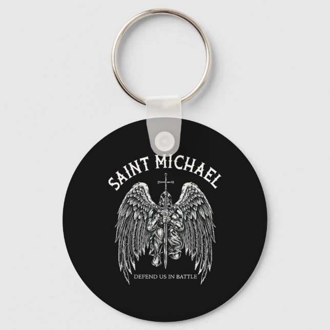 Saint Michael Defend Us In Battle  Keychain (Front)