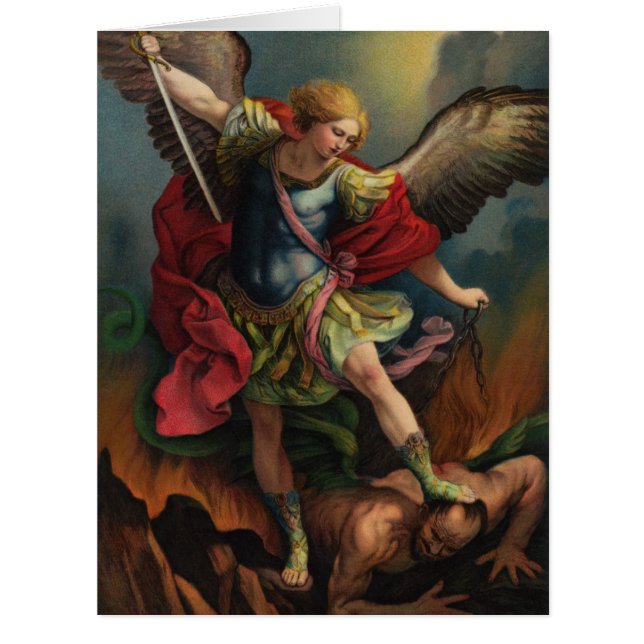 Saint Michael l'Archange Grande carte de voeux (Devant)