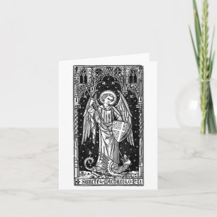 Saint Michael The Archangel Defeating Satan Christ Card