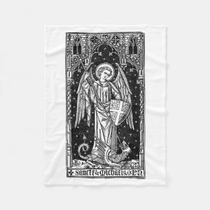 Saint Michael The Archangel Defeating Satan Christ Fleece Blanket