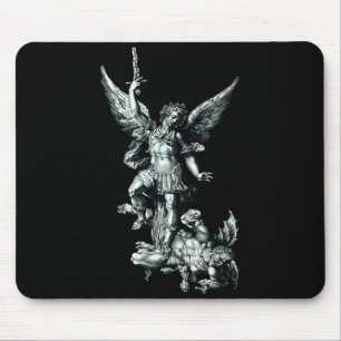 Saint Michael The Archangel Defeating Satan Christ Mouse Pad