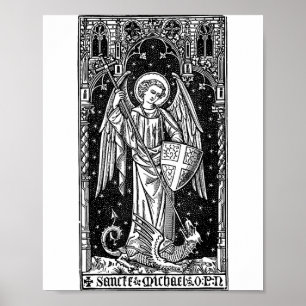 Saint Michael The Archangel Defeating Satan Christ Poster