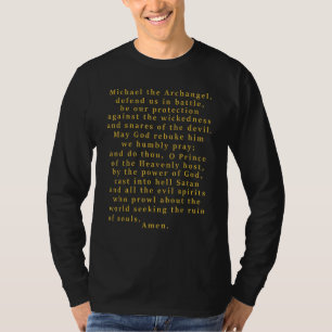 Saint Michael The Archangel, Defend Us In Battle P T-Shirt