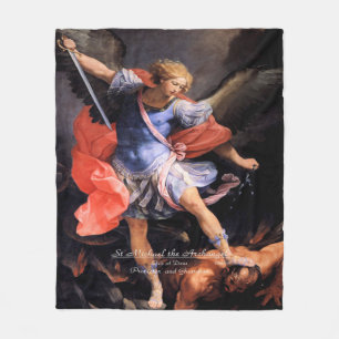 Saint Michael the Archangel Fleece Blanket