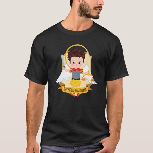 Saint Michael The Archangel For Kids Catholic Boys T-Shirt (Front)