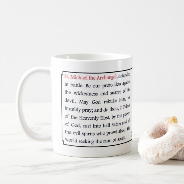 Saint Michael the Archangel Mug (With Donut)