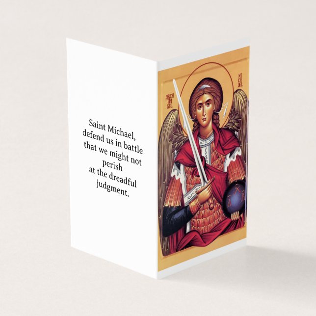 Saint Michael the Archangel Prayer Card (Outside)