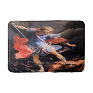 Saint Michael The Archangel Quis ut Deus Bath Mat