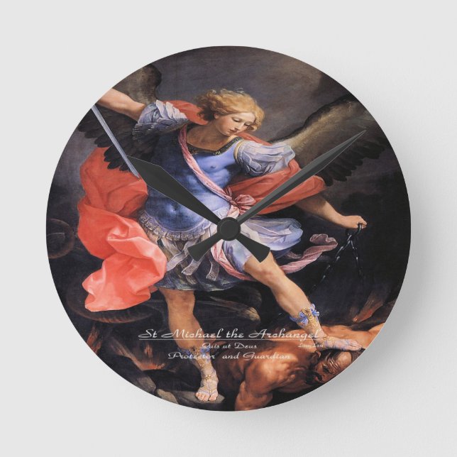 Saint Michael the Archangel Round Clock (Front)