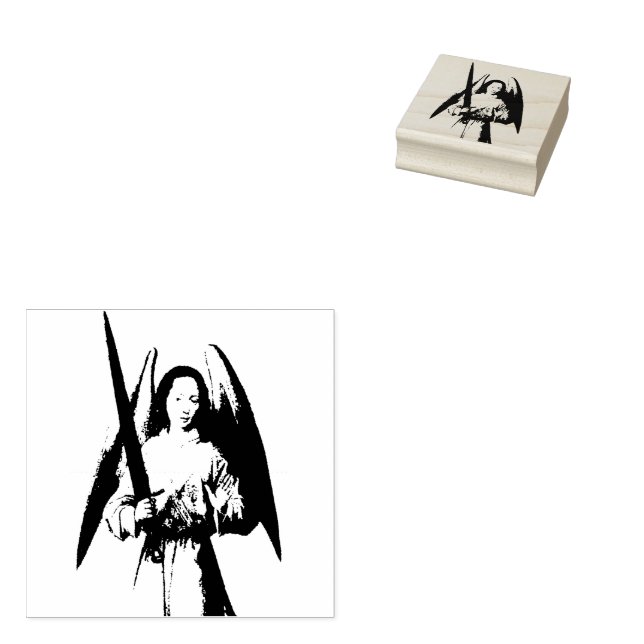 Saint Michael the Archangel  Rubber Stamp (Stamped)