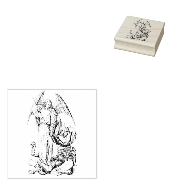 Saint Michael the Archangel  Rubber Stamp (Stamped)