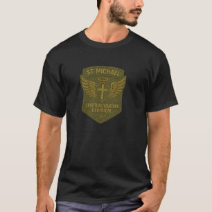 Saint Michael the Archangel Spiritual Warfare Pull T-Shirt