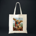 Saint Michael the Archangel Tote Bag<br><div class="desc">archangel michael,  prince of the heavenly hosts,  saint Michael,  saint michael the archangel,  st michael the archangel,  the archangel michael</div>