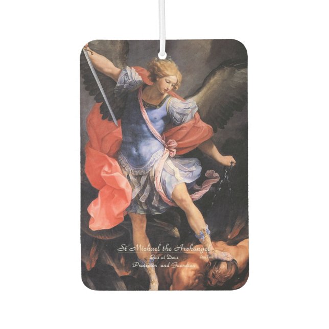 Saint Michael the Archangel with Prayer Air Freshener (Front)