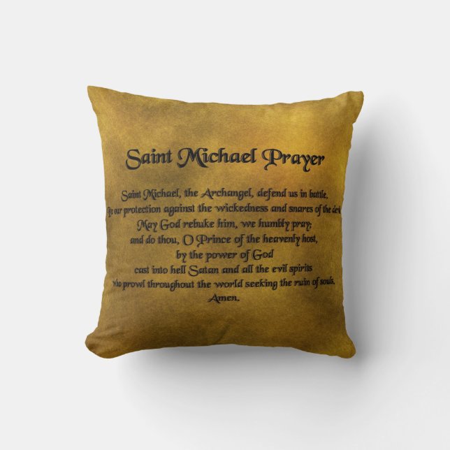 Saint Michael Throw Pillow (Front)