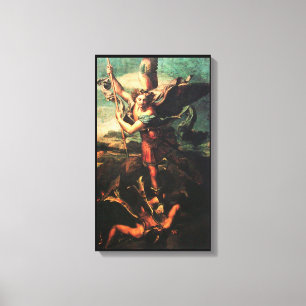 SAINT MICHAEL VANGUISHING SATAN CANVAS PRINT