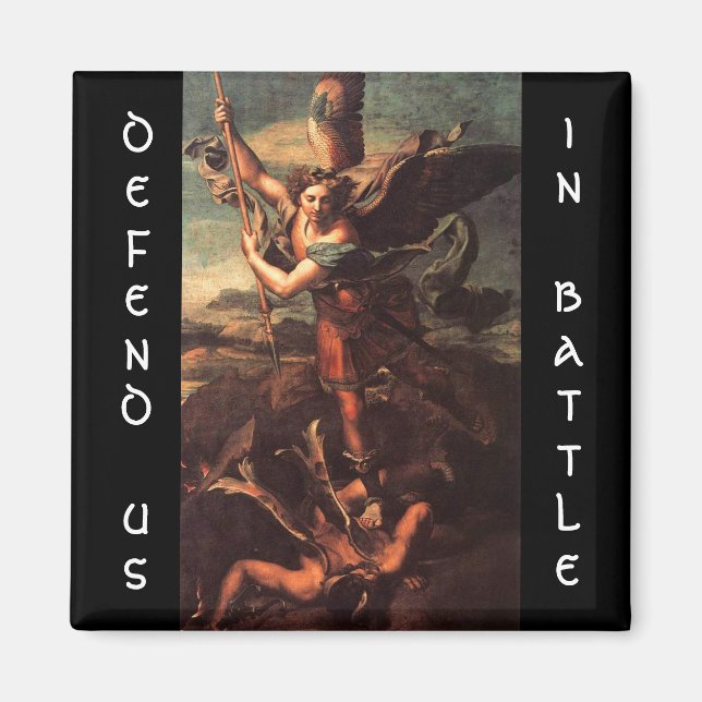 SAINT MICHAEL VANGUISHING SATAN MAGNET (Front)