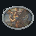 Saint Michael Vanquishing Satan Oval Belt Buckle<br><div class="desc">Saint Michael Vanquishing Satan by Raphael,  1518.</div>