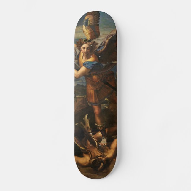 Saint Michael Vanquishing Satan Skateboard (Front)