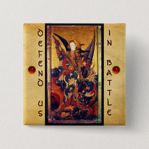 Saint Michael Vanquishing the Devil 2 Inch Square Button