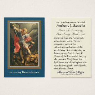 Saint Michel Catholicisme Funeral Memorial Carte S