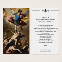 Saint Michel l'Archange Prière Carte Sainte